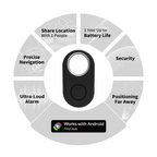 Long Distance Tracker for Samsung Device via Android Google Find Hub App Locator Finder Far Away Positioning Anti-Lost Smart Tag